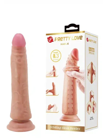Pretty love - Sliding skin dildo 21 cm - Lys Brun