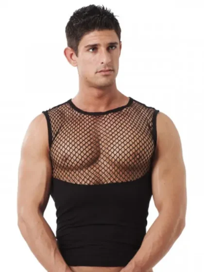 Amorable - Tank top i delvis netting