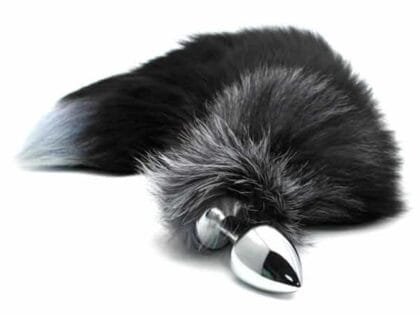 Alive - Buttplug med Sort og Hvit Hale - Large