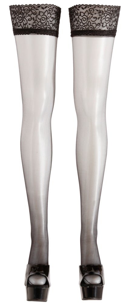 Cottelli Collection - Stay-ups med blondekant - Sort