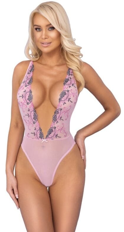 Kissable - Body med Broderinger - Rosa