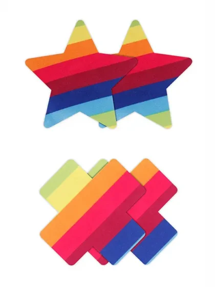 Pretty Pasties - Pride stjerner og kryss 2 par - Nipple Covers
