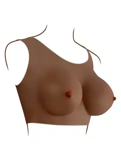 GENDER X - Breast Plate D-Cup - Bryst Protese - Mørk hudfarge