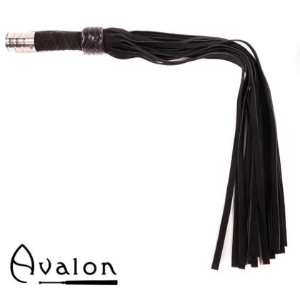 Avalon - ARRAN - Svart Lærflogger med Metall på Håndtaket
