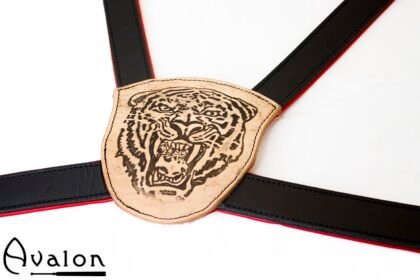 Avalon - ANIMAL - Harness med Tigertrykk - Svart og Rød