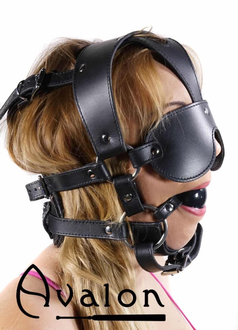Avalon - TREASON - Hodeharness i lær med gag og blindfold - Bilde 2