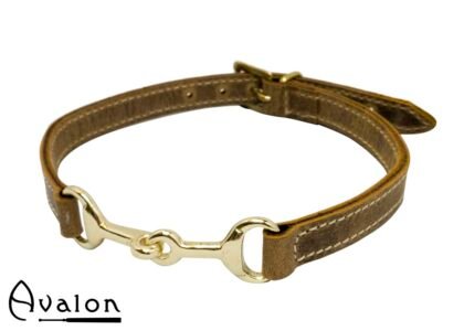 Avalon - Viking - Bit - Brunt Collar med gullfarget bitt