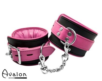Avalon - ALCHEMY - Polstrede Fotcuffs - Rosa og sort