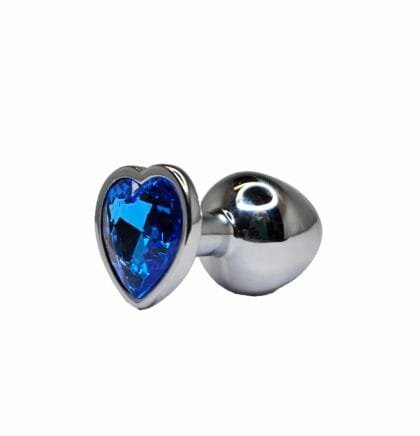 BQS - Buttplug med Hjertekrystall - Lys Blå - Medium