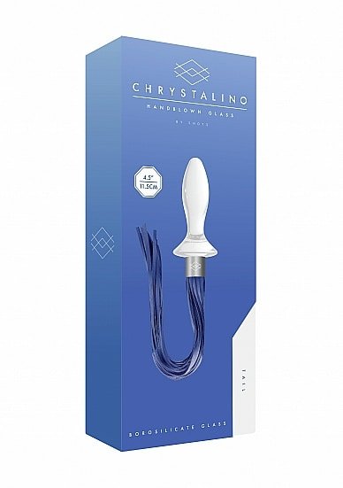 Chrystalino Tail - Hvit Glassbuttplug med Hale