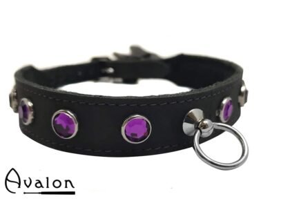 Avalon - DEVOTION - Collar med lilla runde Stener og O-ring