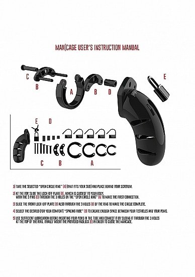 Man Cage - Model 2 - Kuklås 3,5" - Sort