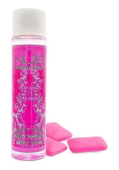 NUEI - HOT OIL - Varmende Massasjeolje - Bubblegum - 100ml