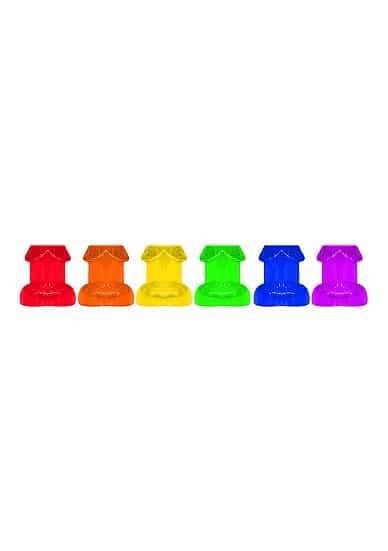 KHEPER GAMES - Regnbue Shotglass sett i penisform -  6 pk
