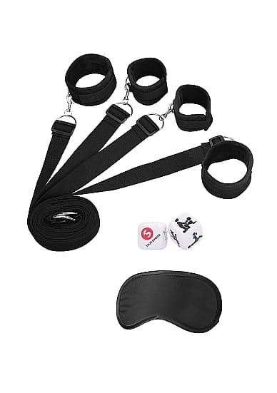 Ouch! Black & White - Bed Bindings Restraint - Bondage sett til under Madrassen