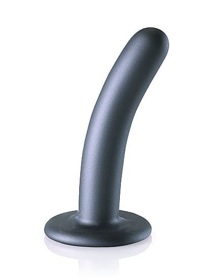 OUCH! - Smooth Silicone - Enkel dildo med sugekopp - Gun Metall