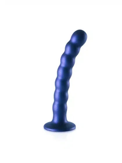 OUCH! - Beaded Silicone - Dildo med sugekopp - 16,5 cm - Blå