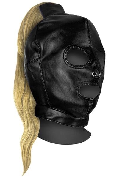 OUCH! - Xtreme - Bondage Maske Med Blond Hestehale - Sort
