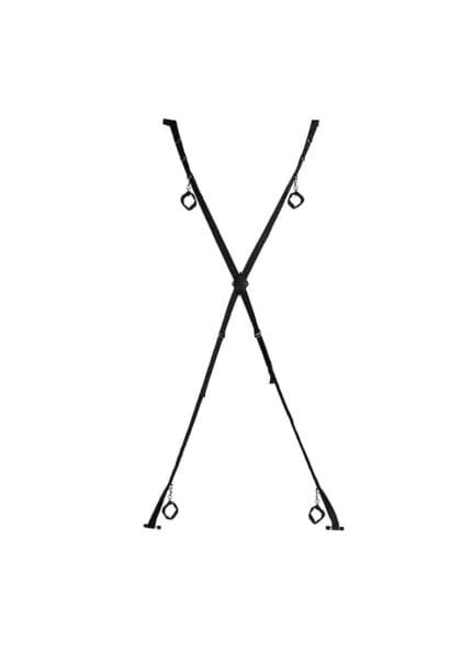 OUCH! - BONDAGE SETT TIL DØR MED HÅND OG FOT CUFFS - SORT