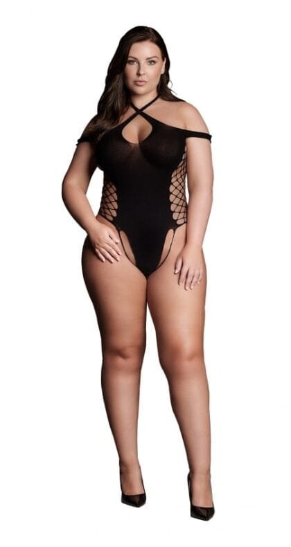 Le Desir - Shades - Leda XIII - Offshoulder Body med Kryssdetaljer - Queen Size