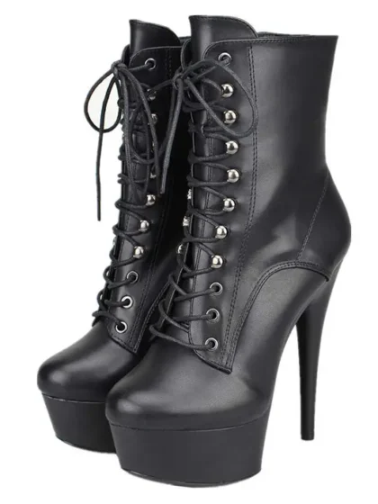 Erogance - Høyhælte Boots - D1020 - Sort