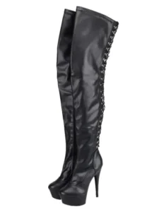 Erogance - Lårhøye Boots - D3063 - Sort