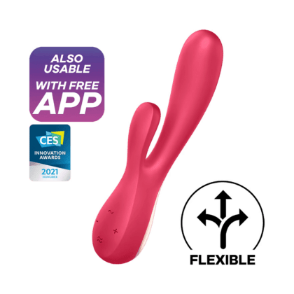 Satisfyer Mono Flex - Rabbitvibrator med app - Red berry 