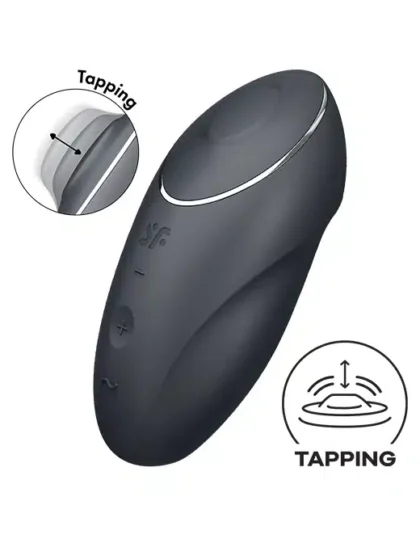 Satisfyer - Tap & Climax - Tappende Klitorisvibrator - Mørk Grå